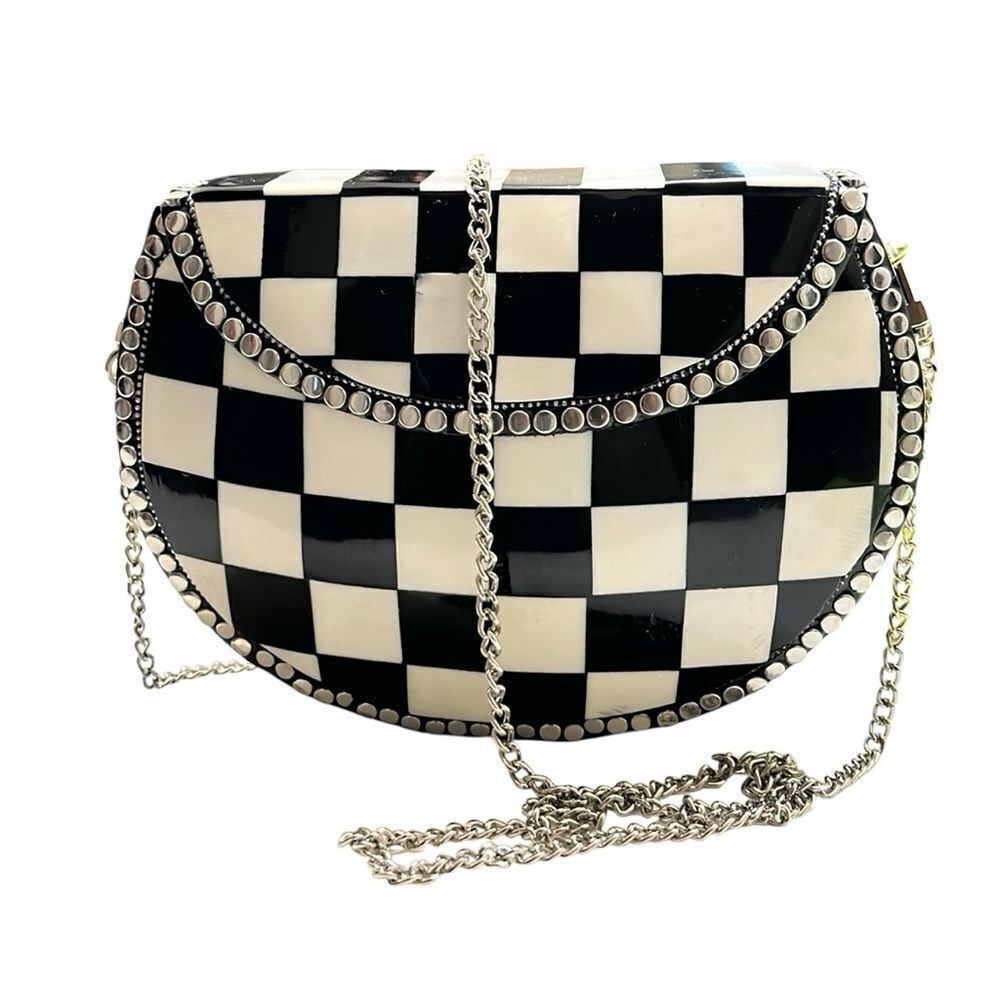 Ramla Handmade Black & White Crossbody Bag